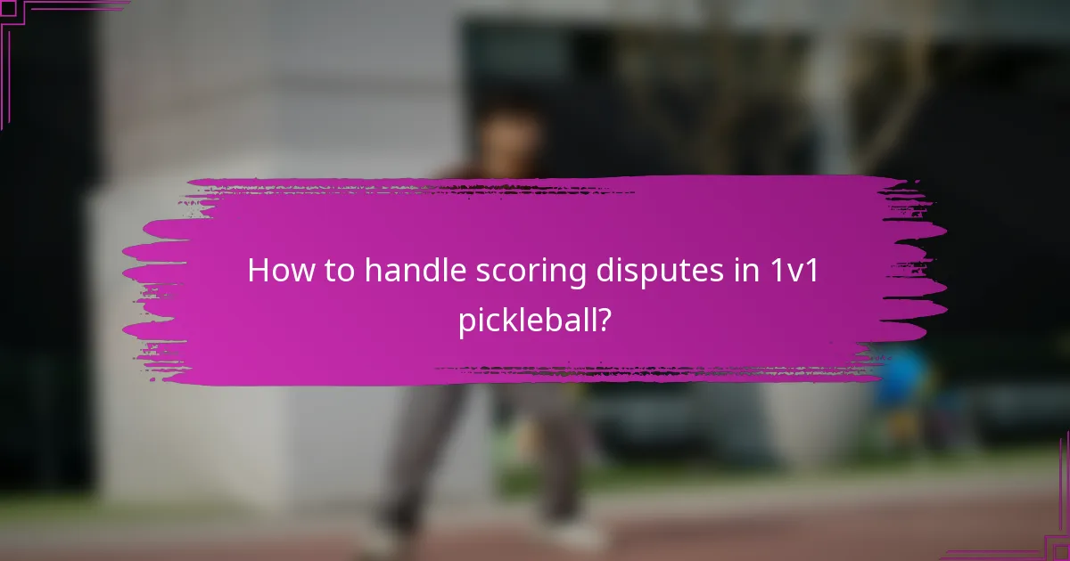 How to handle scoring disputes in 1v1 pickleball?