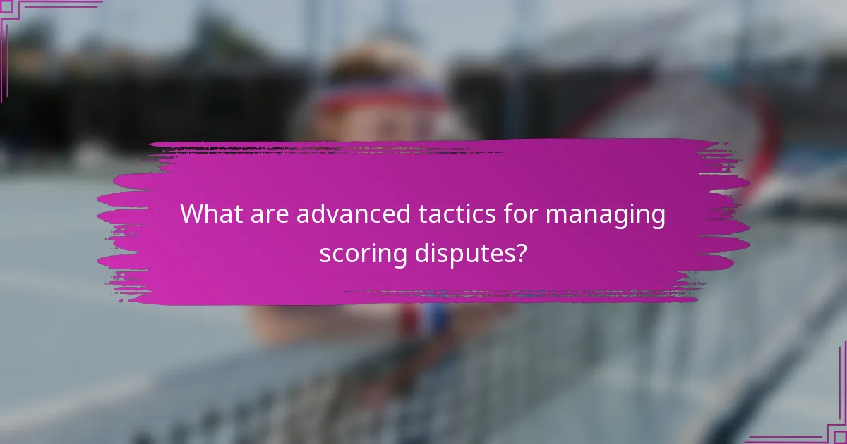 What are advanced tactics for managing scoring disputes?