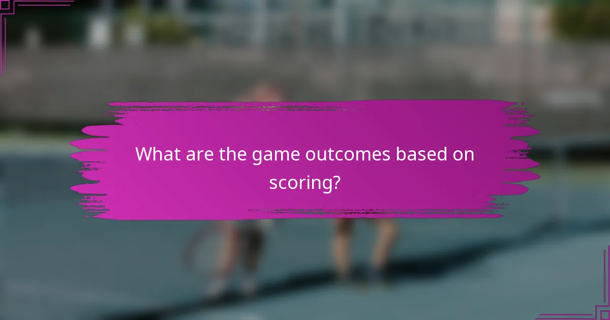 What are the game outcomes based on scoring?
