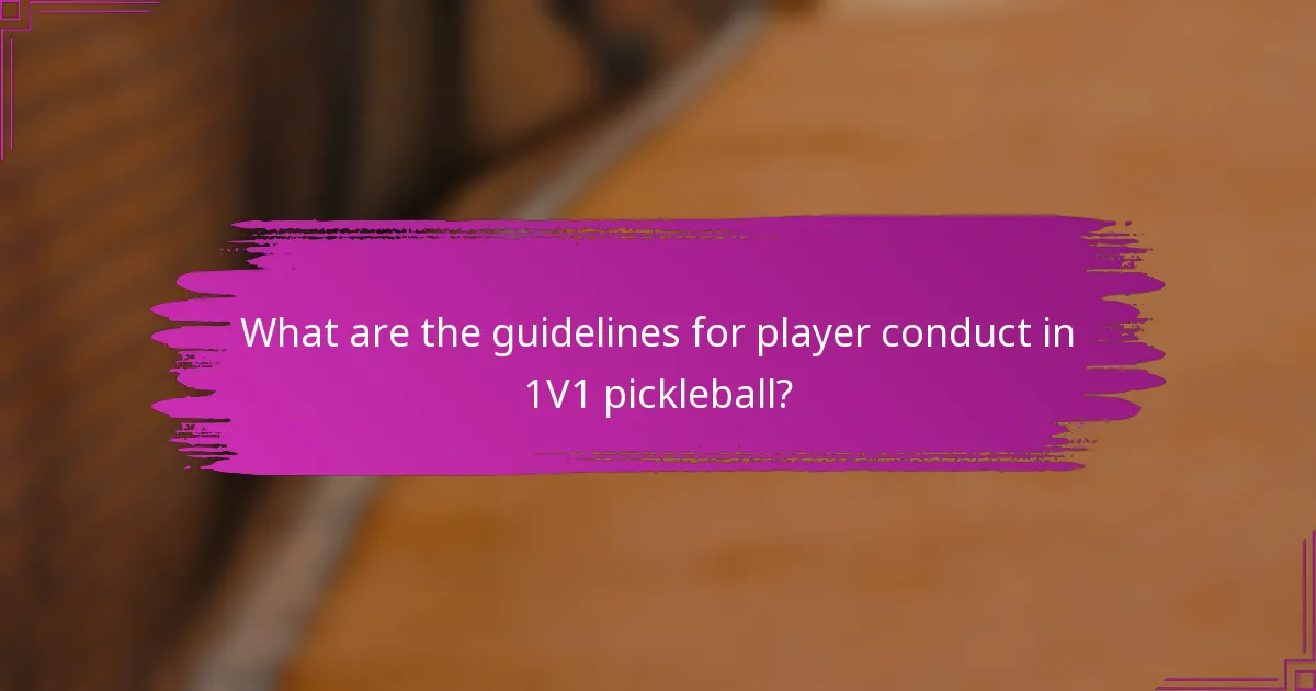 What are the guidelines for player conduct in 1V1 pickleball?