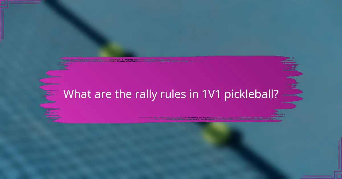 What are the rally rules in 1V1 pickleball?